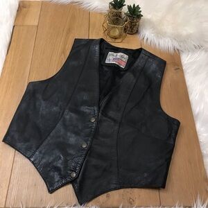 Park Ave Black Leather Vest #737